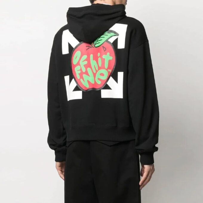 SS21 Estampado, con capucha, manga larga, corte holgado, negro