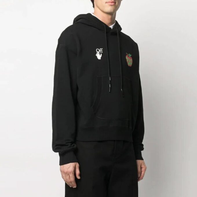 SS21 Estampado, con capucha, manga larga, corte holgado, negro