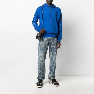 SS21 Estampado con logotipo en diagonal, corte holgado, azul