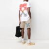 SS21 Estampado, cuello redondo, pantalones cortos, versión estándar, blanco