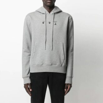 SS21 Estampado de letras y flechas con logotipo, corte holgado, gris
