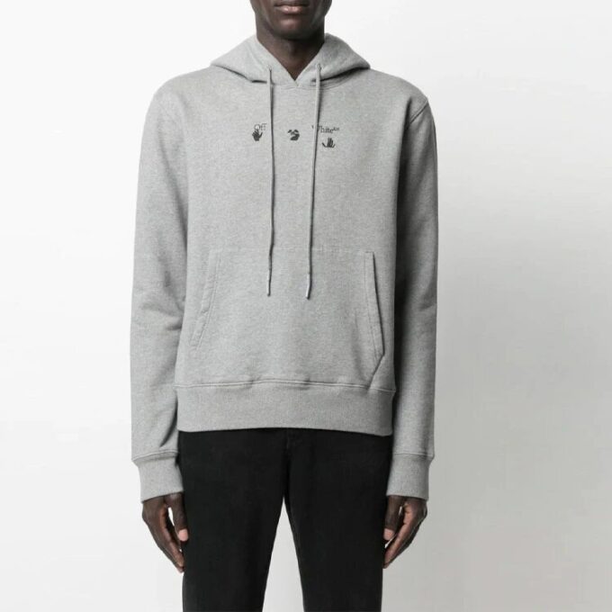 SS21 Estampado de letras y flechas con logotipo, corte holgado, gris