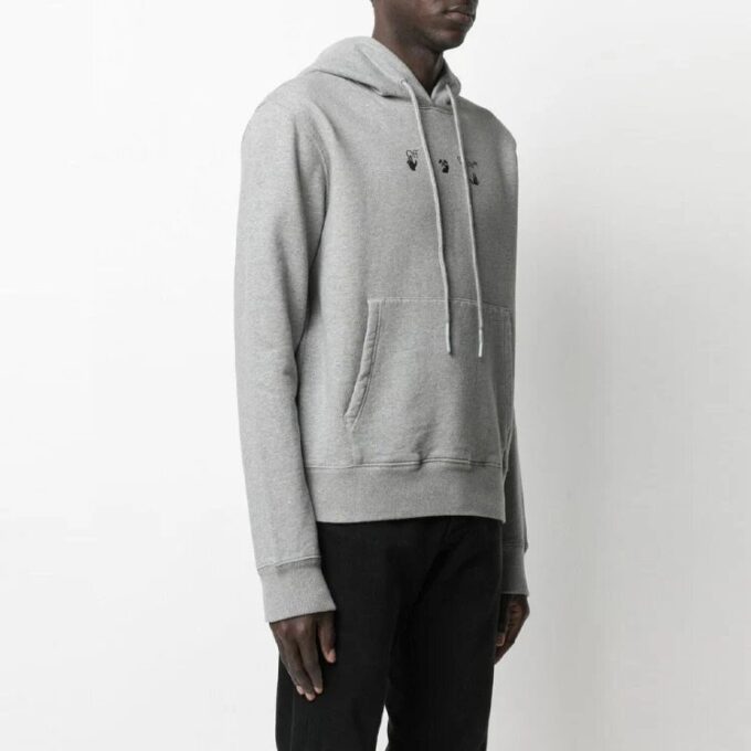 SS21 Estampado de letras y flechas con logotipo, corte holgado, gris