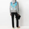 SS21 Estampado de letras y flechas con logotipo, corte holgado, gris