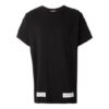 SS21 Estampado de rayas de algodón Cuello redondo Pantalones Cortos Negro