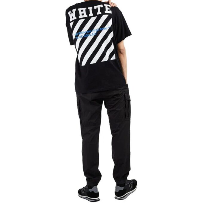 SS21 Estampado de rayas de algodón Cuello redondo Pantalones Cortos Negro