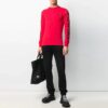 SS21 Estampado geométrico, manga larga, corte ajustado, rojo