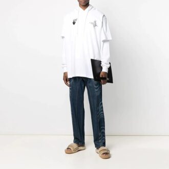 SS21 Jersé con estampado casual, blanco