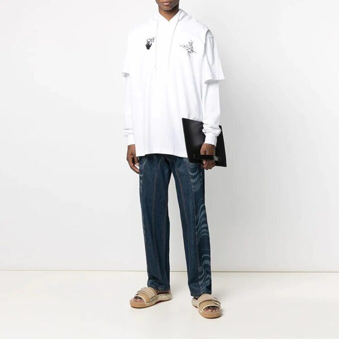 SS21 Jersé con estampado casual, blanco