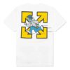 SS21 Jersey de cuello redondo con estampado B-Boy, pantalones cortos, corte ajustado, blanco