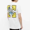 SS21 Jersey de cuello redondo con estampado B-Boy, pantalones cortos, corte ajustado, blanco