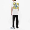 SS21 Jersey de cuello redondo con estampado B-Boy, pantalones cortos, corte ajustado, blanco