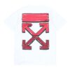 SS21 Jersey de cuello redondo con estampado del logotipo de la flecha hacia atrás, pantalones cortos, blanco