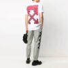 SS21 Jersey de cuello redondo con estampado del logotipo de la flecha hacia atrás, pantalones cortos, blanco