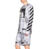 SS21 Jersey de cuello redondo con estampado grande, gris y blanco