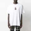 SS21 Jersey de cuello redondo con estampado, pantalones cortos y corte holgado, blanco