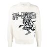 SS21 Jersey de cuello redondo estampado, blanco