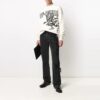 SS21 Jersey de cuello redondo estampado, blanco