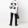 SS21 Jersey de manga corta con estampado de Mona Lisa y cuello redondo, blanco