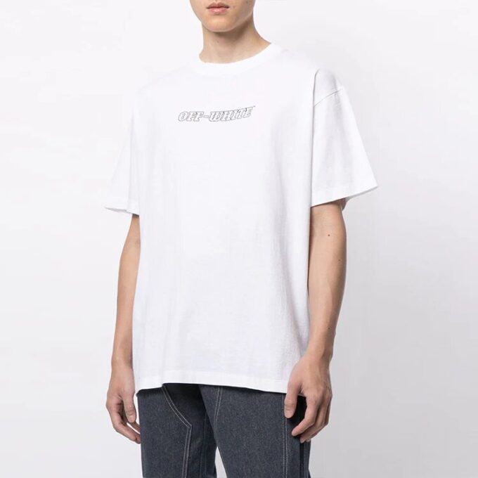 SS21 Jersey de manga corta con estampado de pintura de Pascal, blanco
