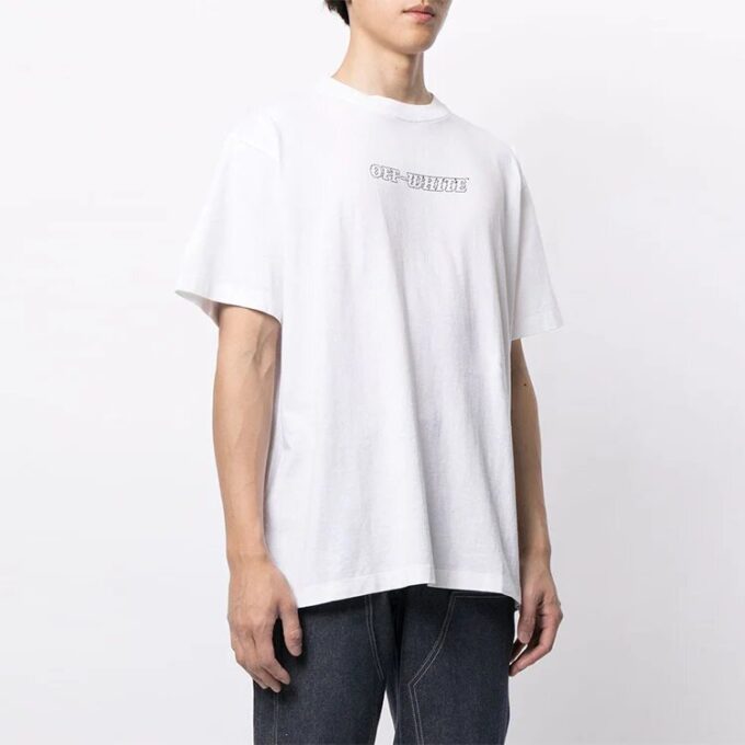 SS21 Jersey de manga corta con estampado de pintura de Pascal, blanco