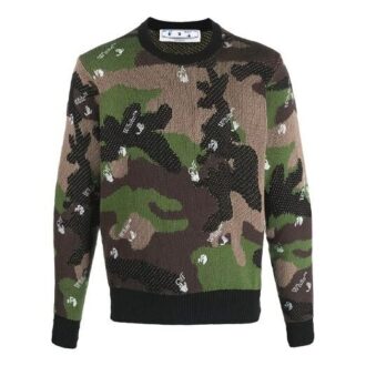 SS21 Jersey de punto de camuflaje verde