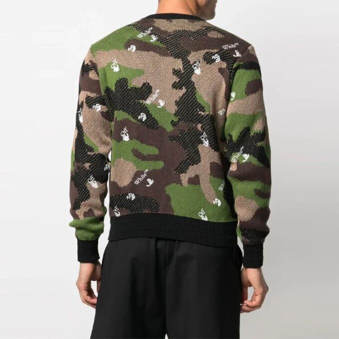 SS21 Jersey de punto de camuflaje verde
