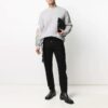 SS21 Jersey de rayas con estampado de logotipo, gris