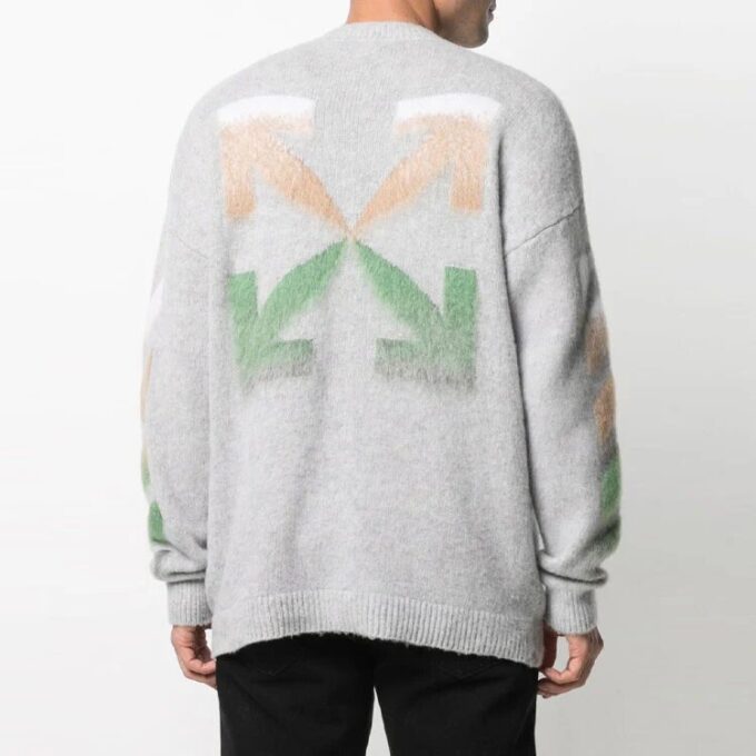 SS21 Jersey de rayas con estampado de logotipo, gris