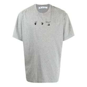 SS21 Logo impreso, cuello redondo, pantalones cortos, corte holgado, gris