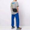 SS21 Logo impreso, cuello redondo, pantalones cortos, corte holgado, gris