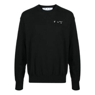 SS21 Logotipo con letras, corte holgado, cuello redondo y manga larga, versión en negro