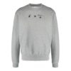 SS21 Logotipo con letras impresas, cuello redondo, corte holgado, manga larga, versión gris