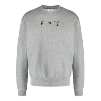 SS21 Logotipo con letras impresas, cuello redondo, corte holgado, manga larga, versión gris