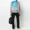 SS21 Logotipo con letras impresas, cuello redondo, corte holgado, manga larga, versión gris