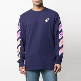 SS21 Logotipo de Arrows estampado, manga larga, azul