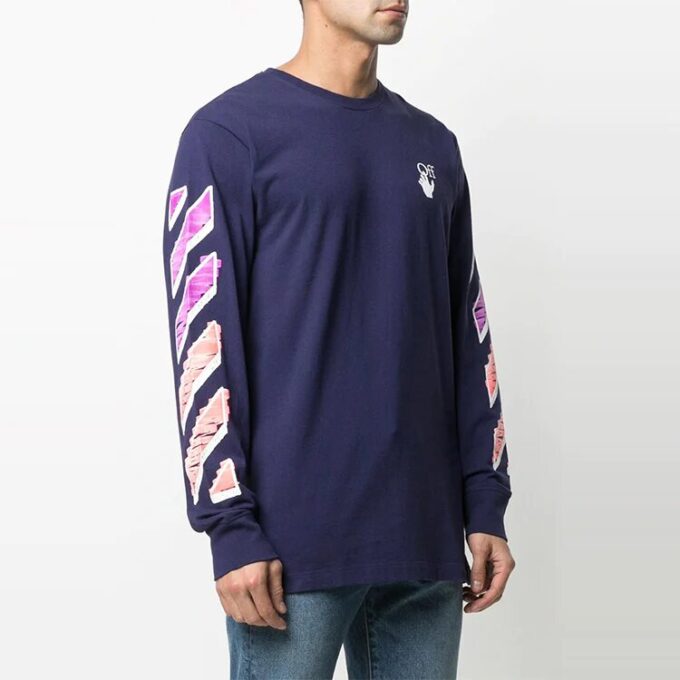SS21 Logotipo de Arrows estampado, manga larga, azul