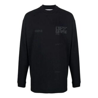 SS21 Logotipo estampado, manga larga, negro