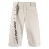 SS21 Pantalones Cortos hasta la rodilla con logo en el cinturón, corte holgado, color beige