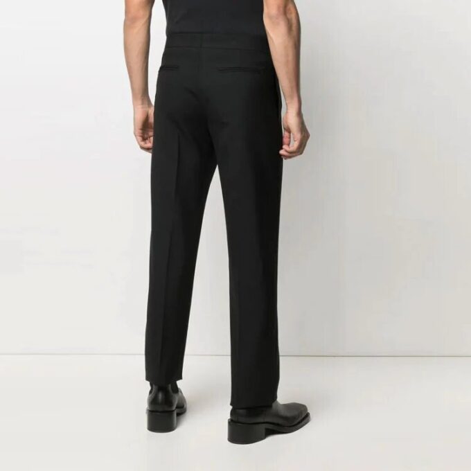 SS21 Pantalones largos casuales rectos con logo, versión ajustada, negro