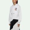 SS21 Sudadera con capucha y estampado de flecha degradada, versión casual, unisex, blanco