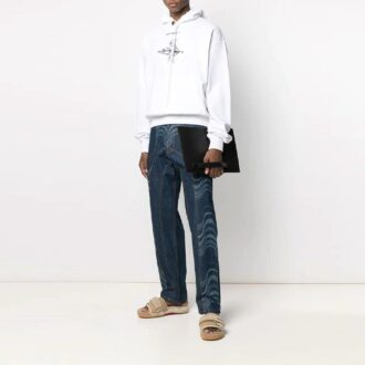 SS21 Sudadera con capucha y estampado, manga larga, blanco