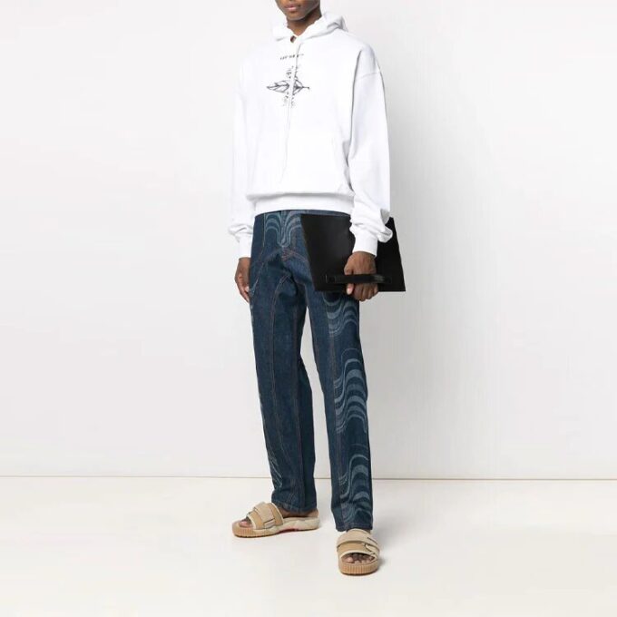 SS21 Sudadera con capucha y estampado, manga larga, blanco