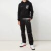 SS21 Sudadera con capucha y estampado, manga larga, corte holgado, negro