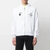 SS21 Sudadera con cremallera y estampado de logotipo, blanca