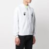SS21 Sudadera con cremallera y estampado de logotipo, blanca