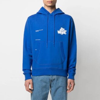 SS21 Sudadera holgada con cordón y estampado de letras del logotipo, azul