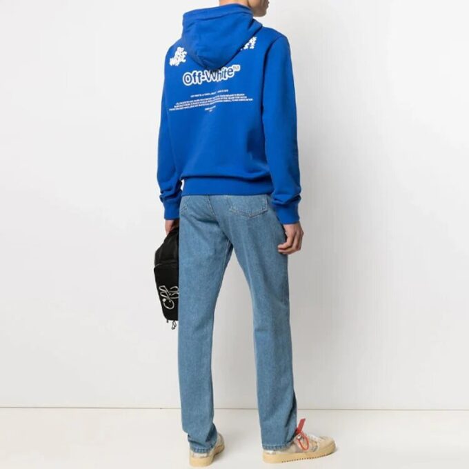 SS21 Sudadera holgada con cordón y estampado de letras del logotipo, azul