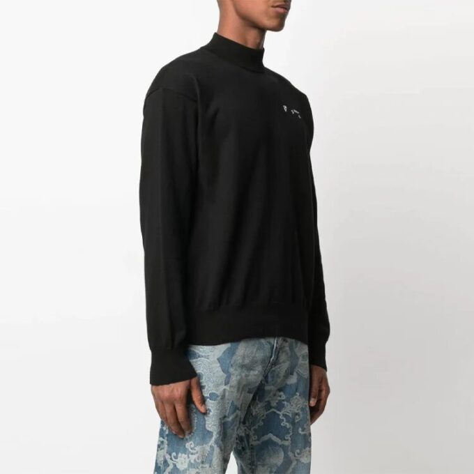 SS21 Versión de punto con patrón bordado del logotipo Negro