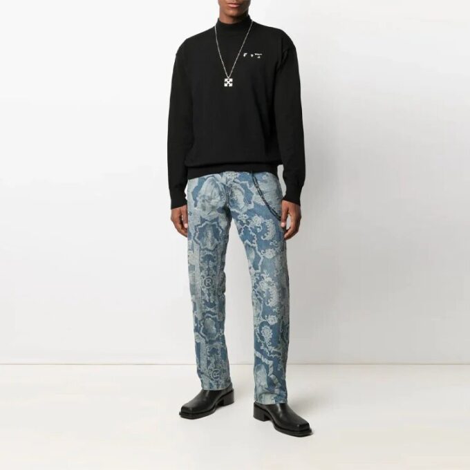 SS21 Versión de punto con patrón bordado del logotipo Negro